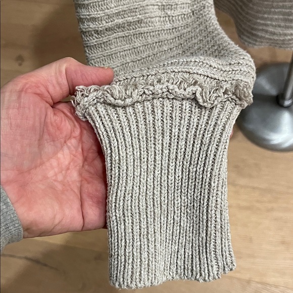 Free People Marlie Oversized V-Neck Sweater in Oatmeal - Picture 10 of 15